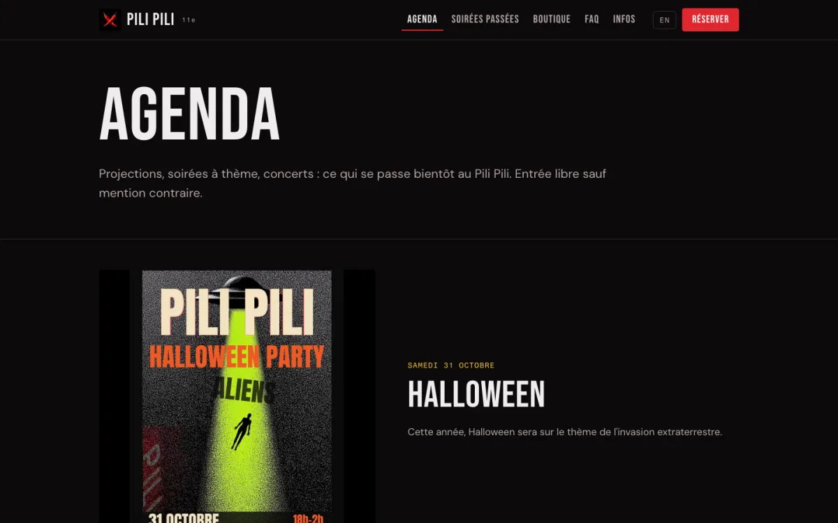 Agenda — Pili Pili — bar, Paris 11e