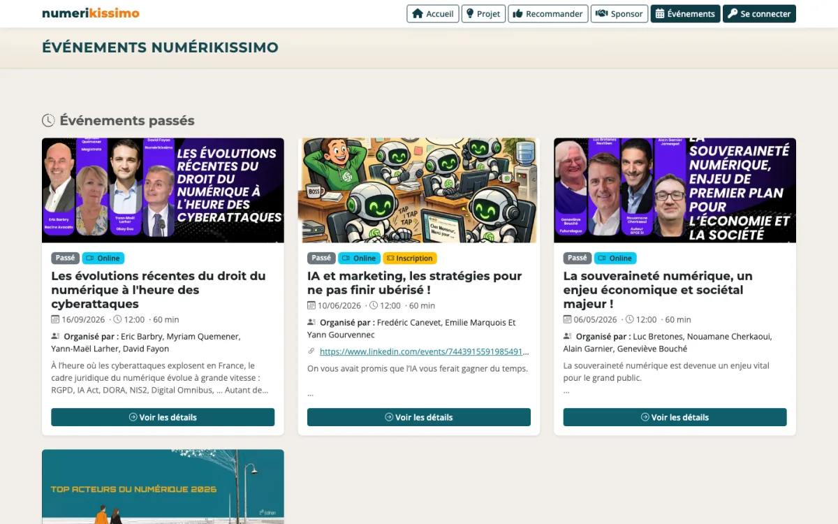 Événements — Numerikissimo