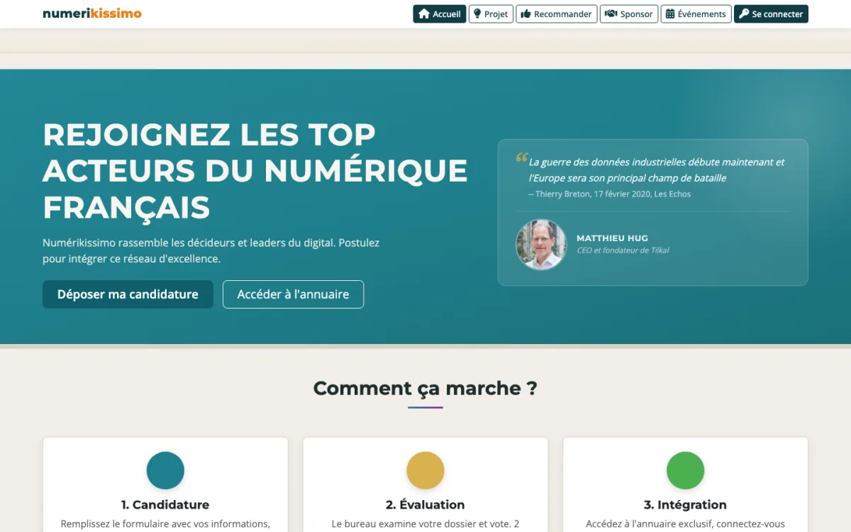 Aujourd'hui — page d'accueil de Numerikissimo