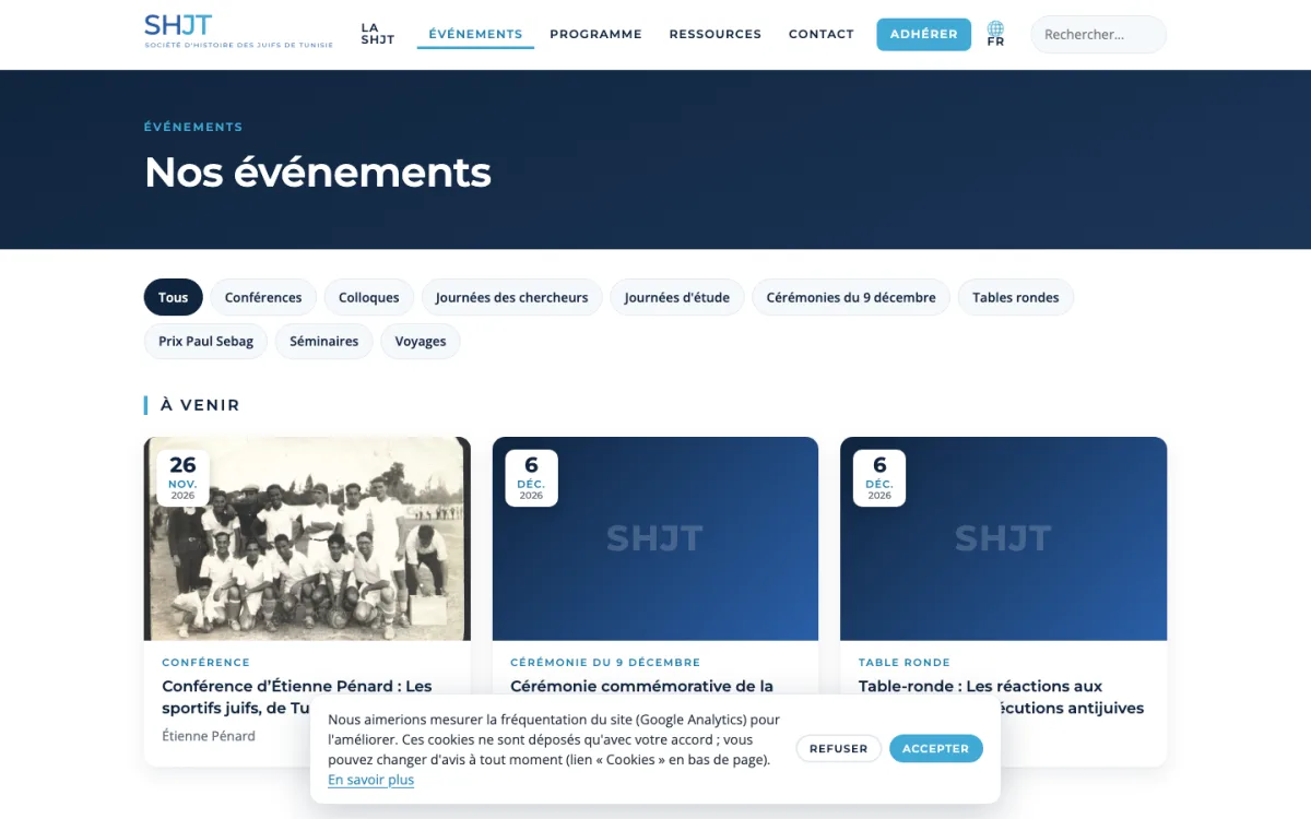 Nos événements — SHJT — Société d’Histoire des Juifs de Tunisie