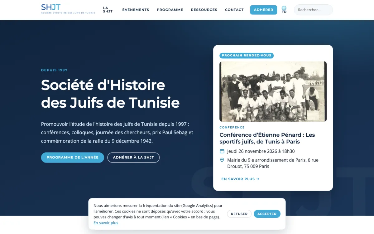Aujourd'hui — page d'accueil de SHJT — Société d’Histoire des Juifs de Tunisie